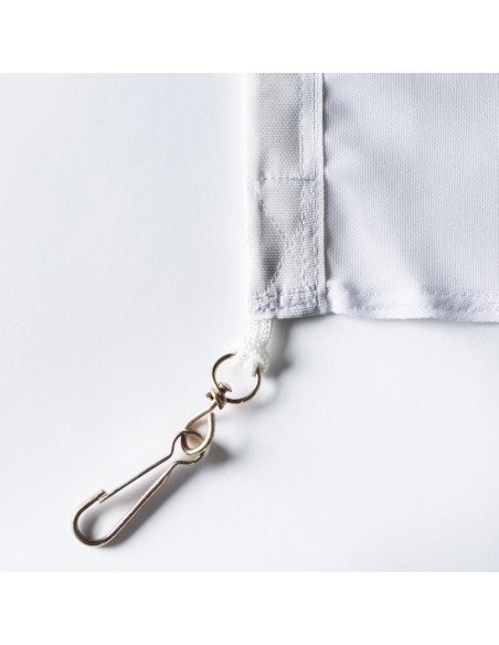 Tissu blanc du drapeau Bâle-Ville classique avec double coin cousu, mousquetons inclus
