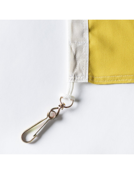 Tissu jaune du drapeau schaffhousois classique avec double coin cousu, mousquetons inclus