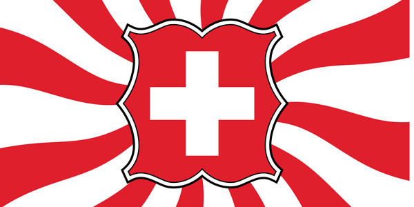 Geflammte Fahnen - eine farbenfrohe Alternative zur Schweizer Fahne